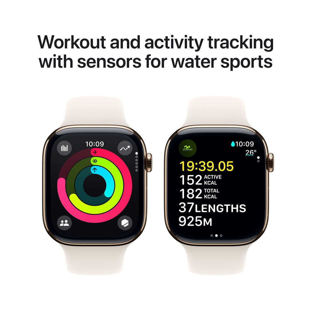 Apple Watch Series 10 GPS Cellular 46mm Gold Titanium Starlight Band M/L