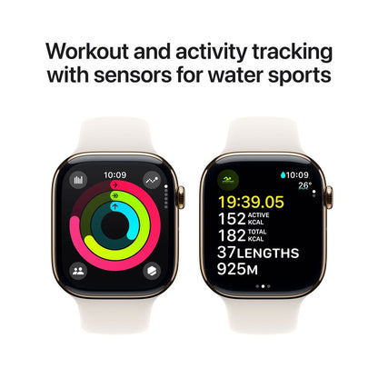 Apple Watch Series 10 GPS Cellular 46mm Gold Titanium Starlight Band M/L