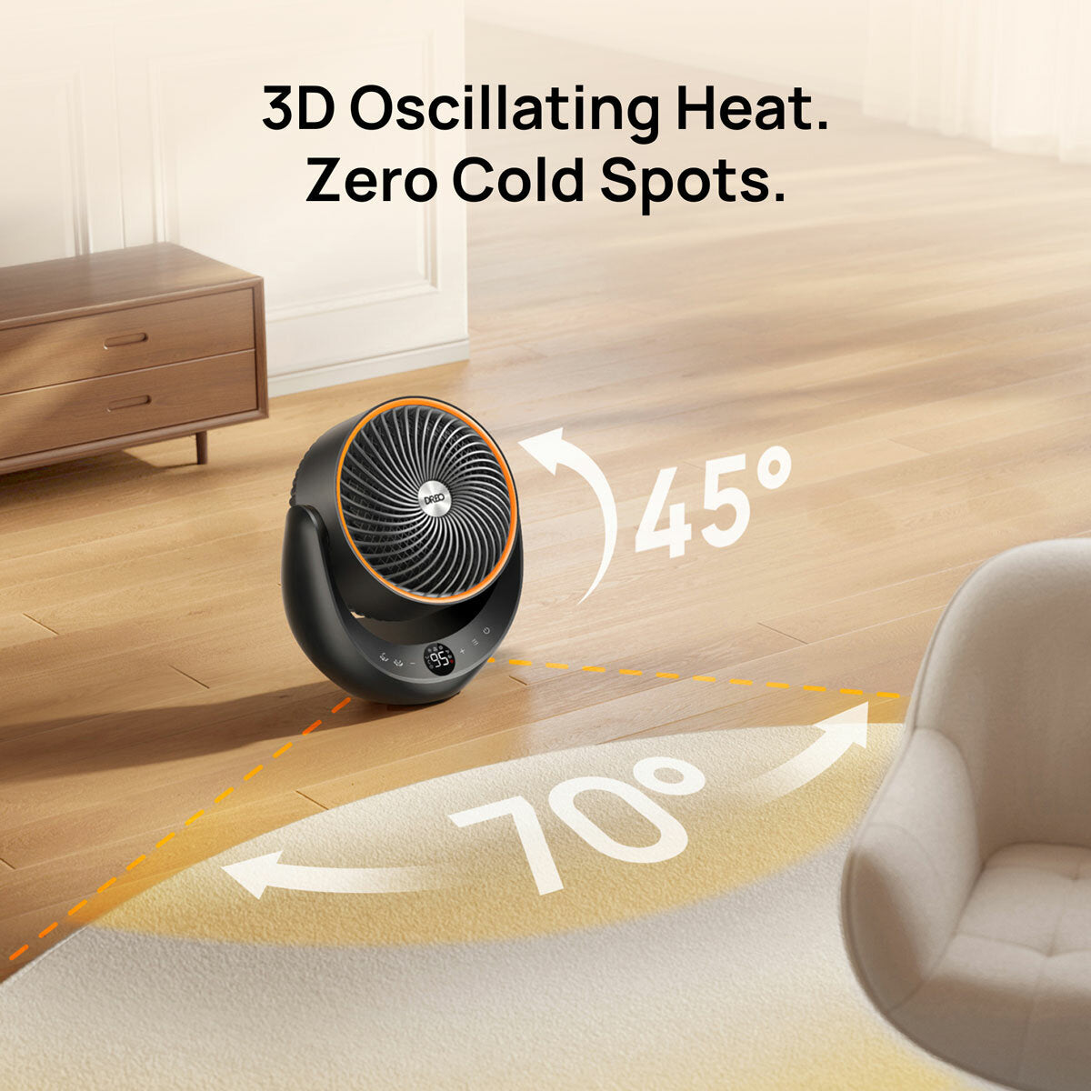 Dreo Ceramic Heater DR-HSH015 2000W Whole Room Oscillating Portable Black
