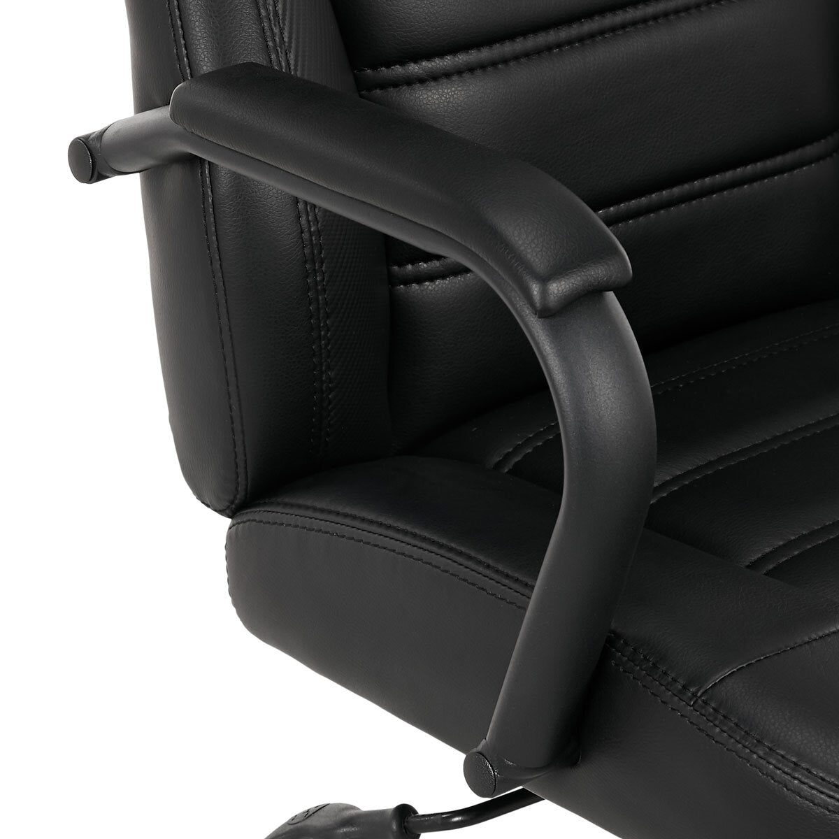 True Innovations Office Chair Black PU Adjustable Height Tilt Lock Desk Chair