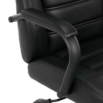 True Innovations Office Chair Black PU Adjustable Height Tilt Lock Desk Chair