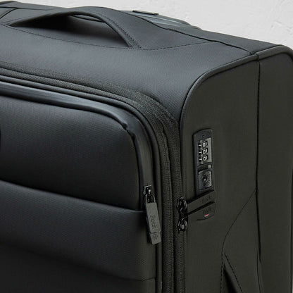 Rock Harper Black Softside 3pc Luggage Set Cabin Medium Large Expandable TSA