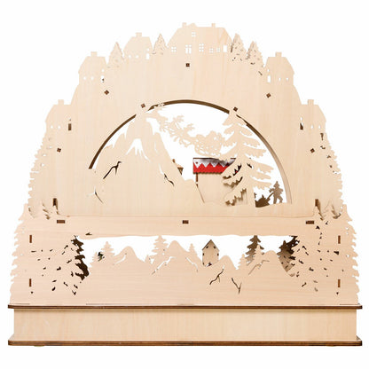 Wooden LED Advent Calendar Christmas Decoration Festive Jingle Bell Warm Glow