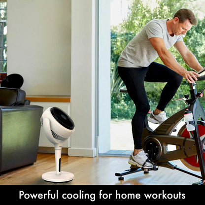 AirCraft LUME 2-in-1 Air Circulator Fan Remote LED Desk Pedestal White 26W