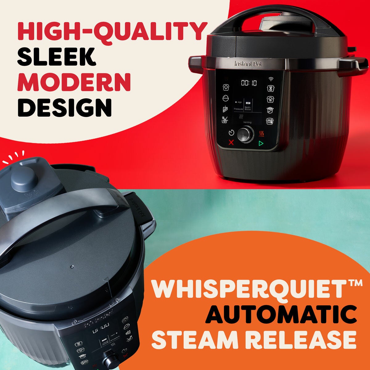 Instant Pot Pro 5.7L 10-in-1 Multicooker Pressure Slow Cooker Caviar Grey 6Qt