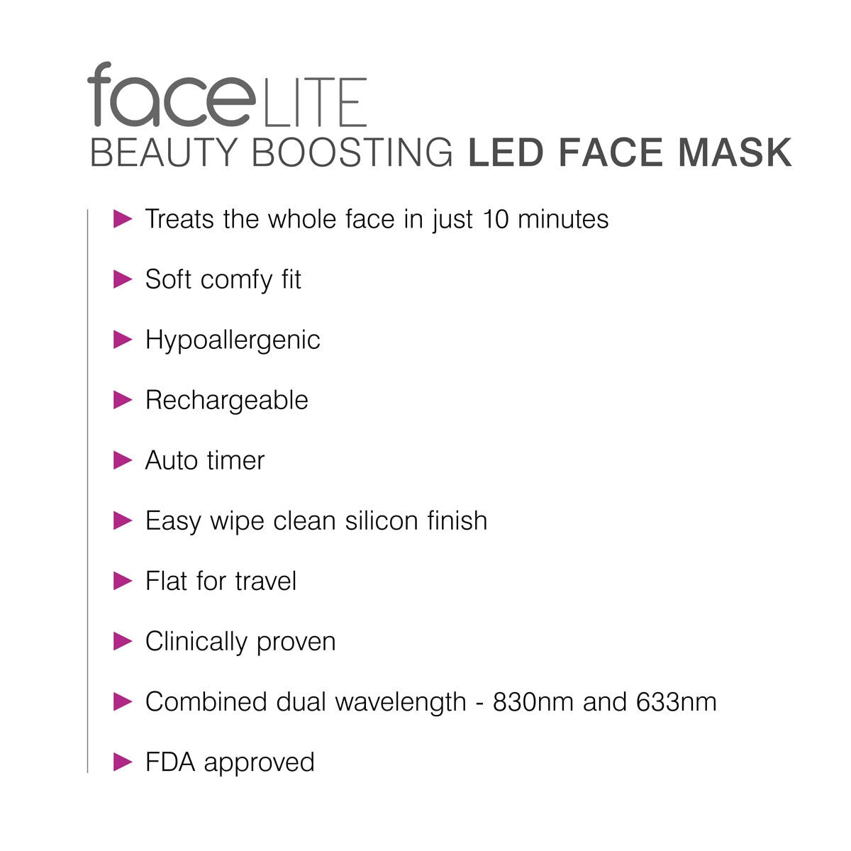 Rio Facelite LED Face Mask Beauty Boosting Light Therapy Skin Care L18 P36