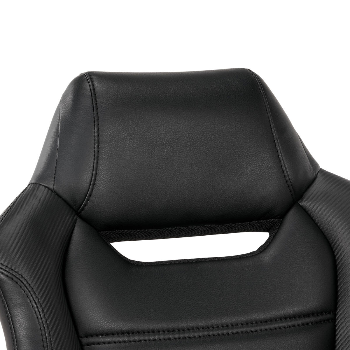 True Innovations Office Chair Black PU Adjustable Height Tilt Lock Desk Chair