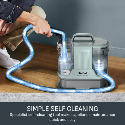 Tefal IZ3020GO Compact Spot Cleaner Eucalyptus Auto-Clean Pet Hair Remover