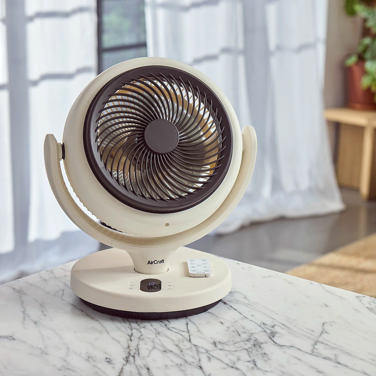 AirCraft Lume Mini Desktop Fan Remote Control LED Ambient Light 12 Speed 24W