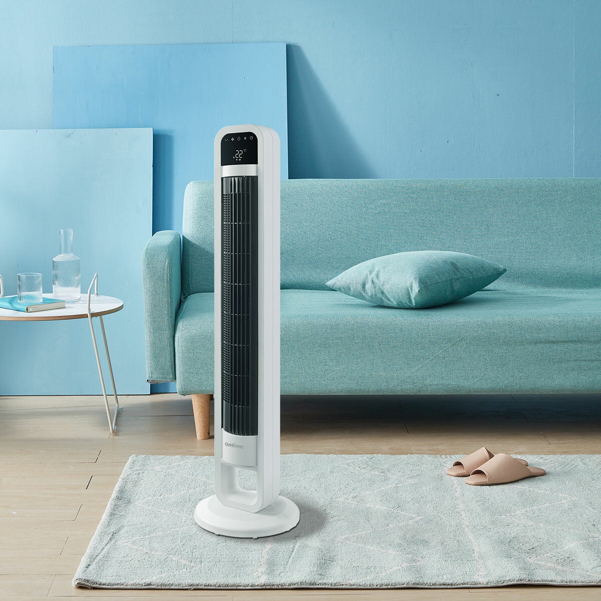 OmniBreeze Tower Fan DC2313R 5 Speed Internal Oscillation Remote White 45W