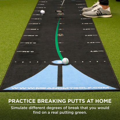 Me and My Golf 11ft Breaking Ball Putting Mat Practice Indoor Nylon Carry Case