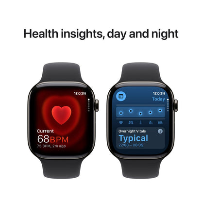 Apple Watch Series 10 GPS Cellular 46mm Slate Titanium Black Sports Band M/L