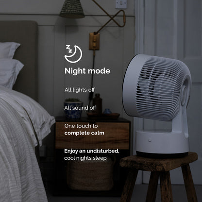 Meaco Sefte 8" Rechargeable Air Circulator Desktop Fan Cordless 12 Speed White