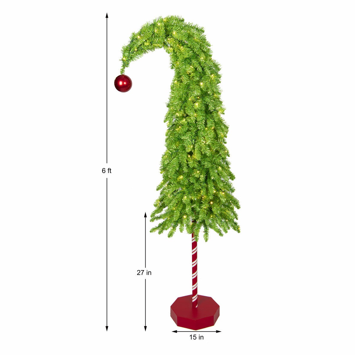 6ft Pre-Lit Whimsical Christmas Tree 150 LED Lights Indoor Festive Decor