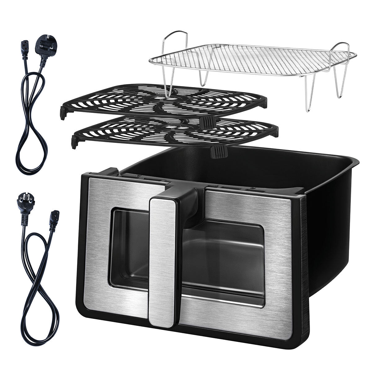 Gourmia 7.6L Digital Air Fryer Window Light 7 Presets Nonstick Basket Black