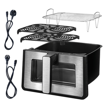 Gourmia 7.6L Digital Air Fryer Window Light 7 Presets Nonstick Basket Black