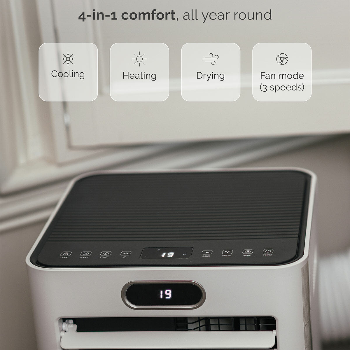 MeacoCool MC9000CHRPRO 9000 BTU Portable Air Conditioner Heater White Smart App