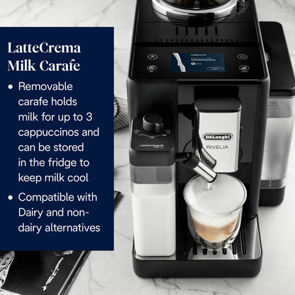 De'Longhi Rivelia Bean to Cup Coffee Machine EXAM440.55.B Black 1.4L 19 Bar