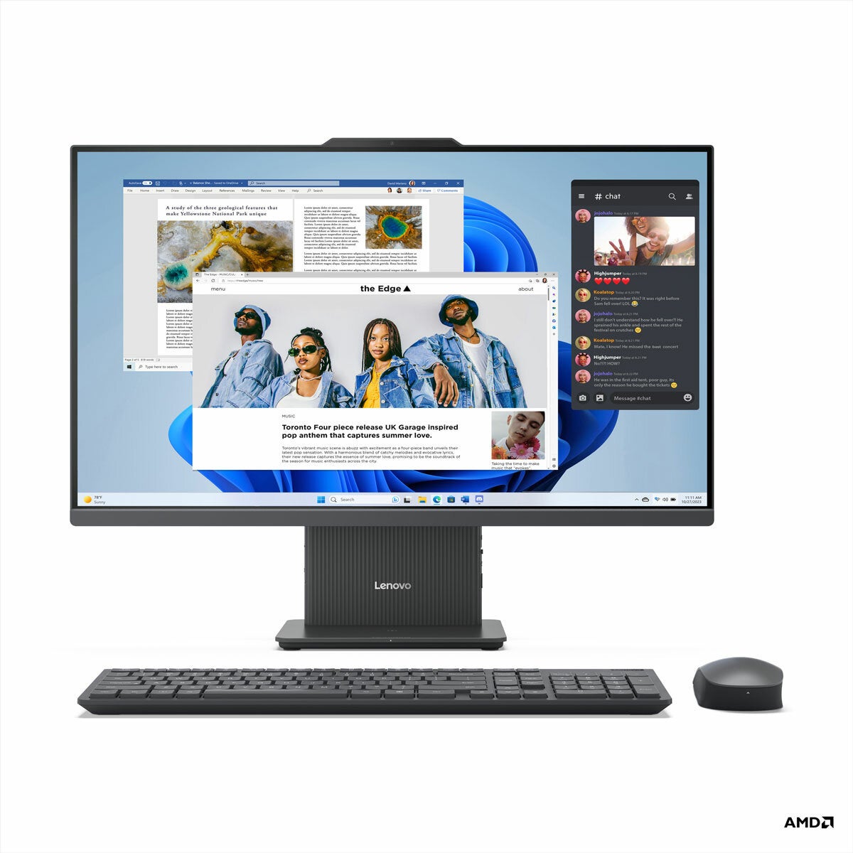 Lenovo IdeaCentre AIO 27" AMD Ryzen 7 16GB 512GB SSD Windows 11 Desktop PC