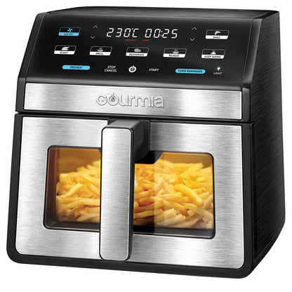 Gourmia 7.6L Digital Air Fryer Window Light 7 Presets Nonstick Basket Black