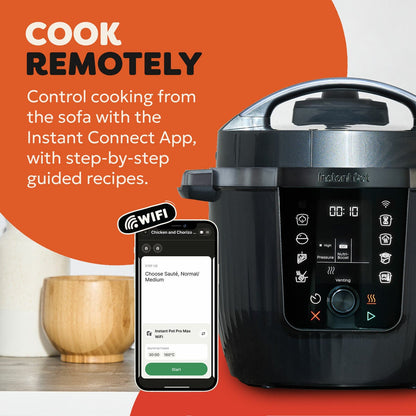 Instant Pot Pro 5.7L 10-in-1 Multicooker Pressure Slow Cooker Caviar Grey 6Qt