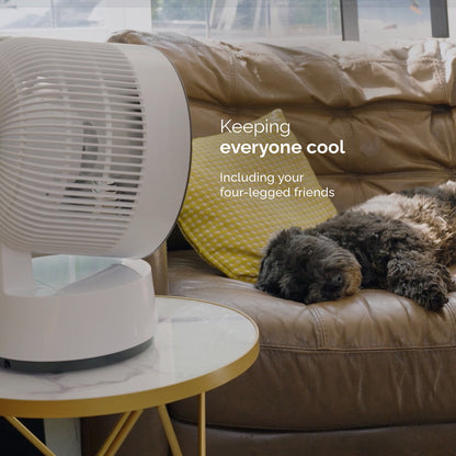 Meaco Sefte 8" Rechargeable Desktop Air Circulator Fan Cordless 12 Speed White