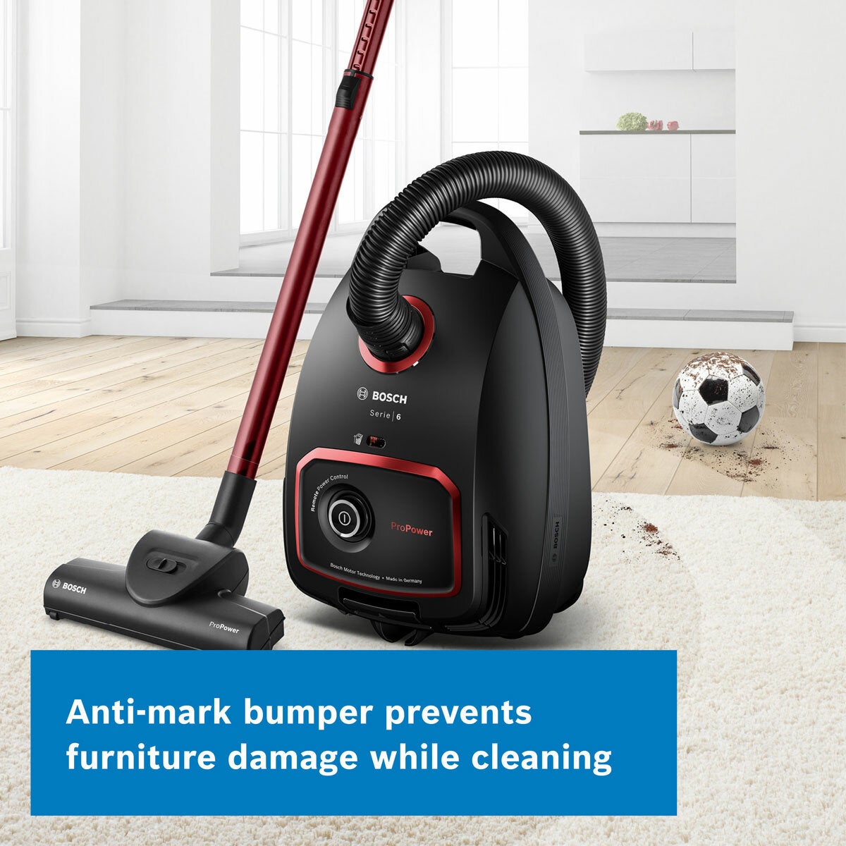 Bosch Series 6 BGL6POWGB Bagged Cylinder Vacuum Cleaner 850W HEPA Hoover 4L